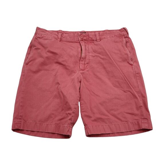 J Crew Shorts Mens 34 Red Mid Rise Button Pocket Twill Cotton Stanton Chino - Picture 1 of 16